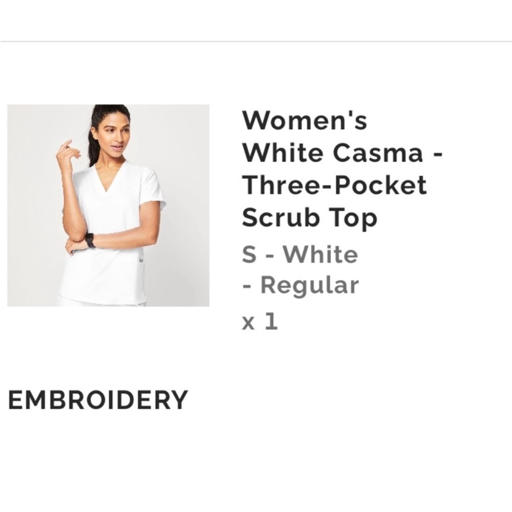 Figs Women's White Three-Pocket Scrub Top